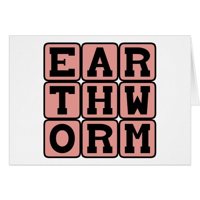 Cartão Verme Terrestre, Insetos Que Habitam A Camisa (Frente Horizontal)