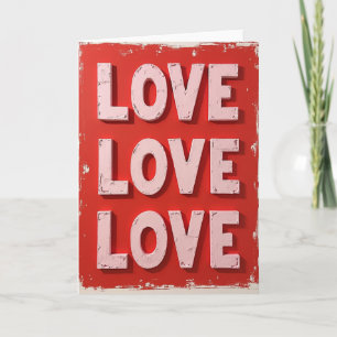 Cartão Vermelho Amor Amor Amor