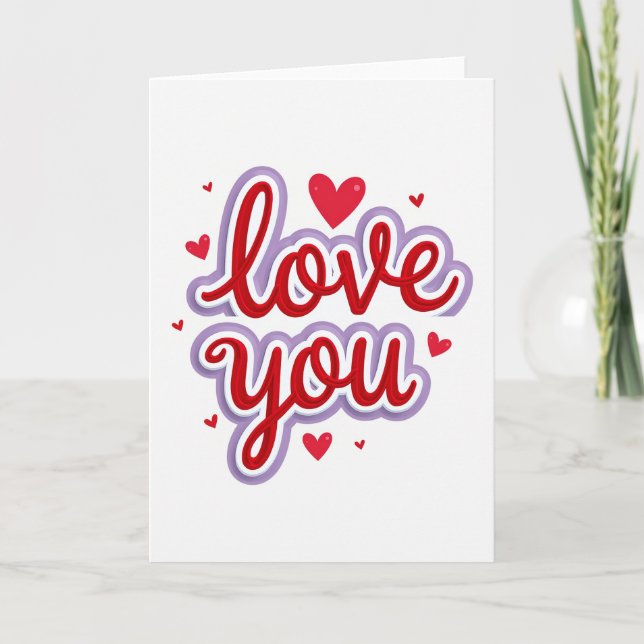 Cartão Vermelho Amor Você (Frente)