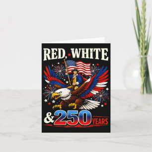 Cartão Vermelho Branco 250 Anos Aniversário EUA para Home