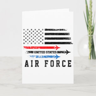 Cartão Vermelho Branco Azul Força Aérea Sobrevoo American