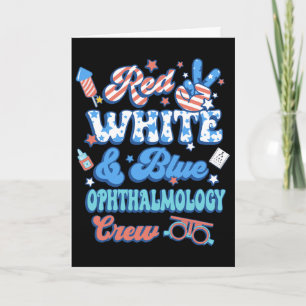 Cartão Vermelho Branco Azul Oftalmologia Tripulação Óptic