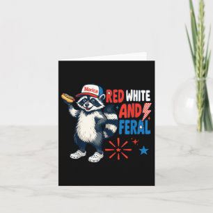 Cartão Vermelho Branco E Feral Divertido Patriótico Guaxi