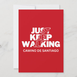 Cartão Vermelho Camino de Santiago "Apenas Continu