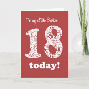 Cartão Vermelho-chic, 18º aniversário branco para o peque