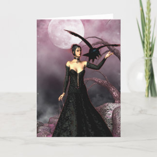 Cartão vermelho da fantasia da bruxa das meninas