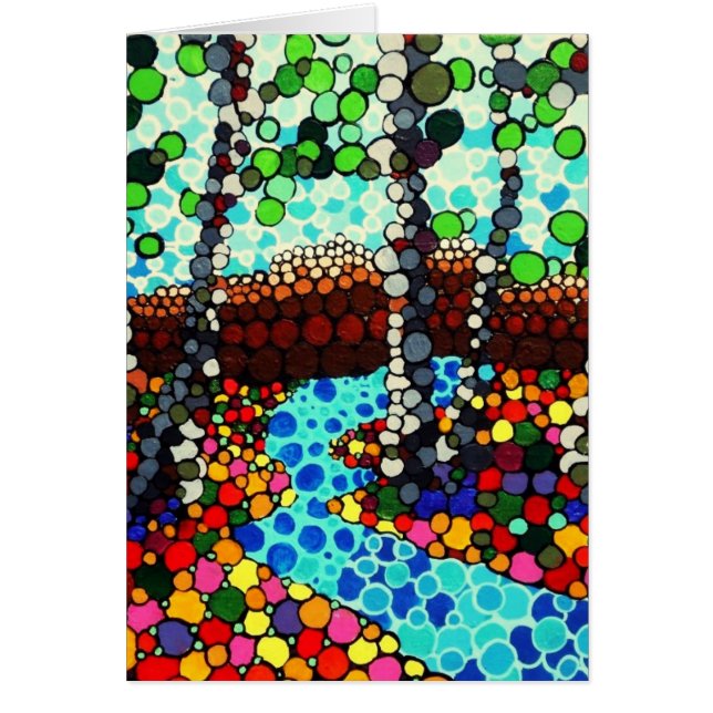 Cartão Vermelho da floresta do pixel (Frente)