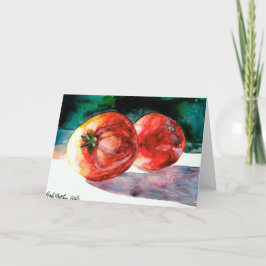 Cartão vermelho de 2 tomates