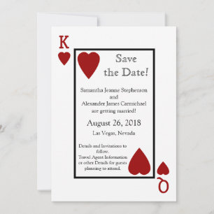 Cartão Vermelho de Jogar Salve a Data