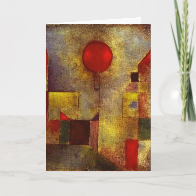 Cartão vermelho do balão de Paul Klee (Frente)