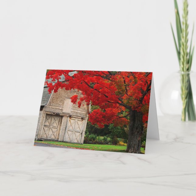 Cartão Vermelho do outono (Frente)