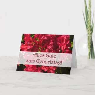 Cartão vermelho dos Bougainvilleas do aniversário