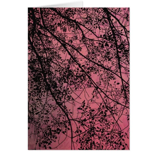 Cartão Vermelho dos ramos de árvore, Gute Besserung (Frente)