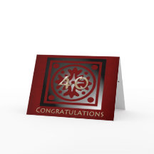 Vermelho Elegante do Aniversário de 40 Anos do Fun