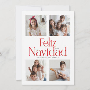 Cartão vermelho Minimalista Feliz Navidad