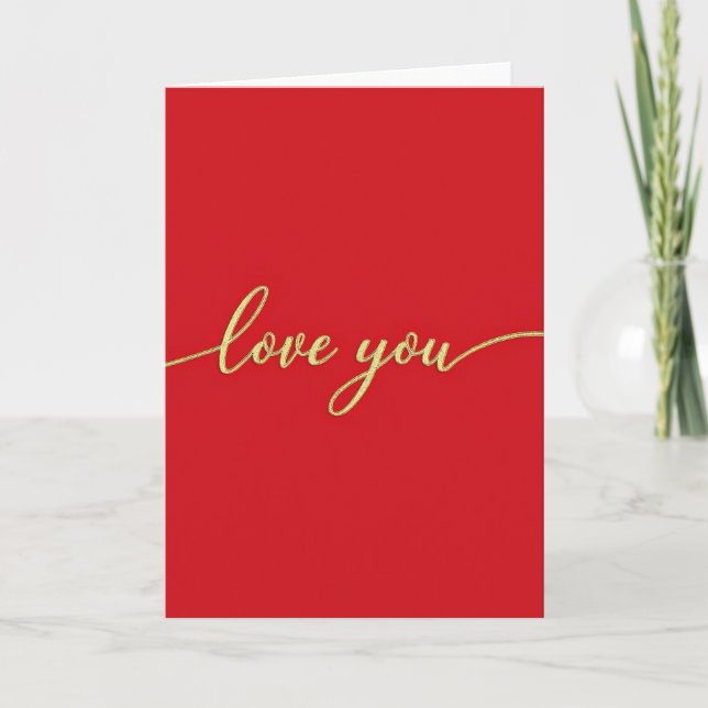 Cartão Vermelho Romântico de Amor para Você (Frente)