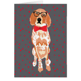 Cartão vermelho vazio do Coonhound do tiquetaque