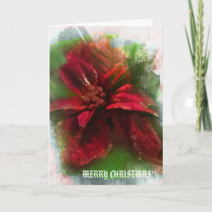 Cartão Vermelhos Florais Vermelhos Flóridos do Natal Ele