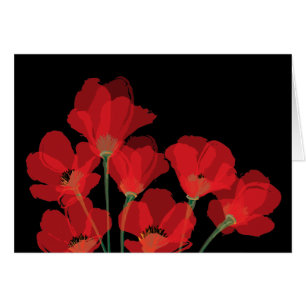 Cartão Vermelhos Sur de Fleurs Noir