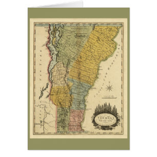 Cartão Vermont, da avaliação real - mapa do vintage 181