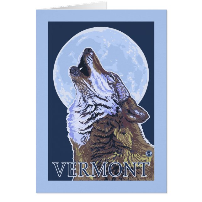 Cartão VermontHowling Wolf (Frente)