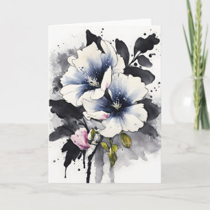Cartão Veronica - Flores aquarela