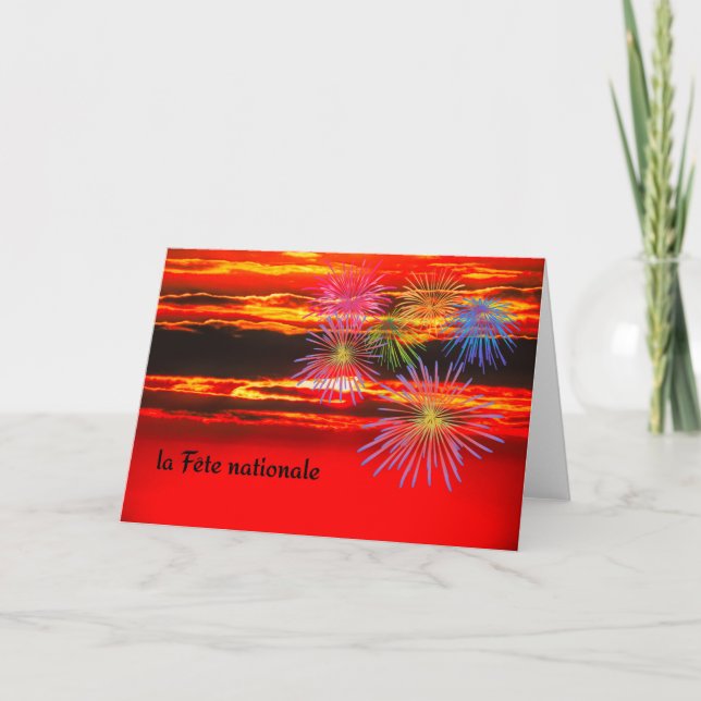 Cartão Versão francesa do Dia da Bastilha (Frente)