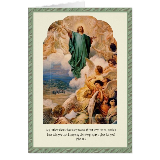 Cartão Versículo da Escritura da Festa Religiosa da Ascen (Frente)