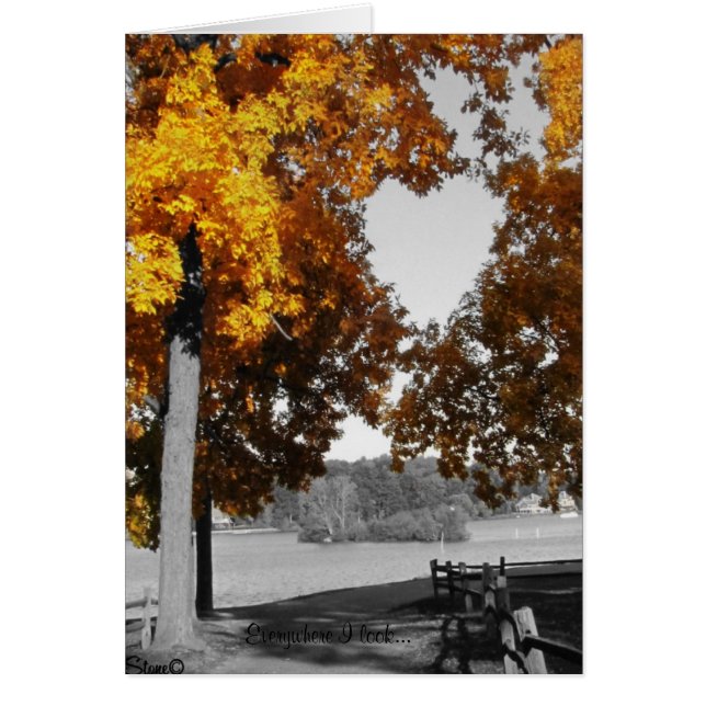 Cartão vertical Autumn Love, em qualquer lugar que (Frente)