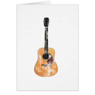 Cartão Vertical da guitarra acústica afligido