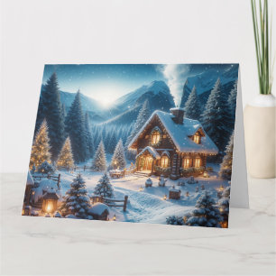 Cartão Véspera de Ano Novo Alpino - Personalize sua própr