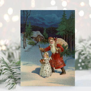 Cartão Véspera de Natal Feriado Vintage