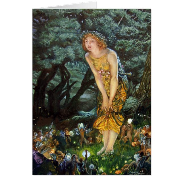Cartão Véspera de plenos Verões, Edward Robert Hughes (Frente)