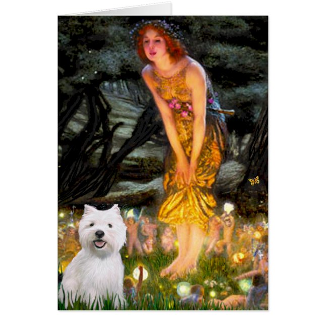 Cartão Véspera de Solstício de Verão - Westie 2 (Frente)