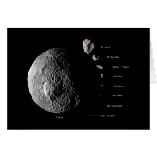 Cartão Vesta Comparada A Outro Espaço De Asteroides
