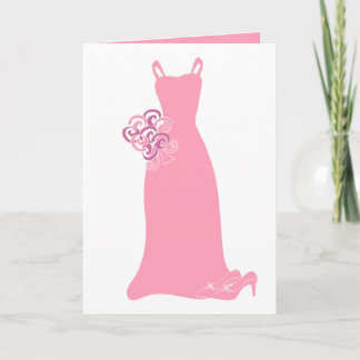 Cartão Vestido cor-de-rosa da dama de honra
