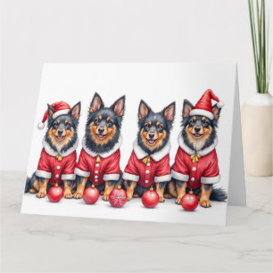 Cartão Vestido de Natal do Lapphund Finlandês com Chapéu