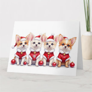 Cartão Vestido de Natal Papillon com Chapéu de Papai Noel