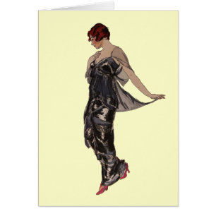 Cartão Vestido de noite de seda 1914