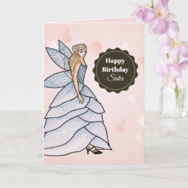 Cartão Vestido de Pétala Branco Cinza da Fada Princesa Aq