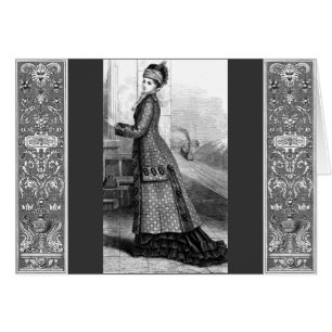 Cartão Vestido do vintage