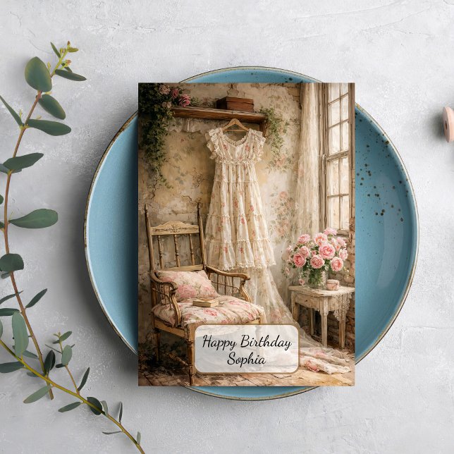 Cartão Vestido Floral Shabby Chic (Criador carregado)