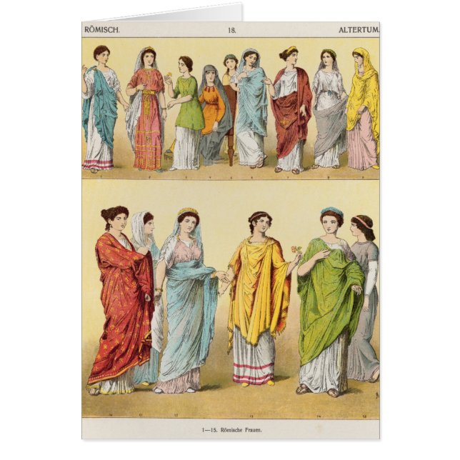 Cartão Vestido romano fêmea (Frente)