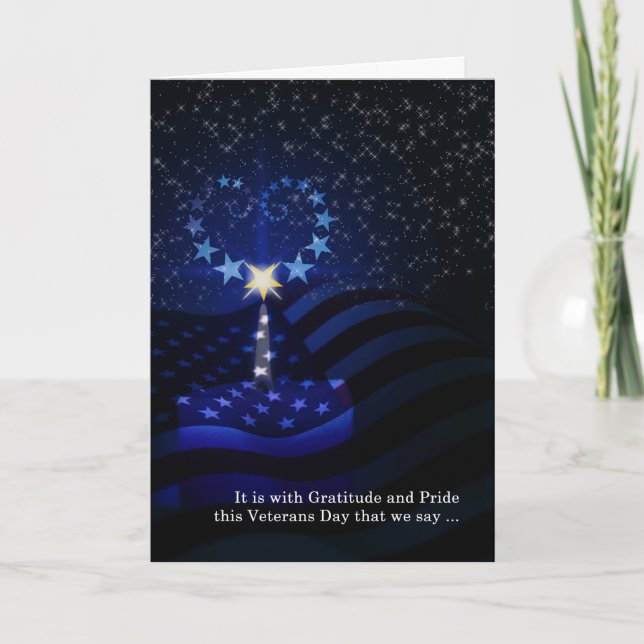 Cartão Vestígios de bandeira americana e coração estrelad (Frente)