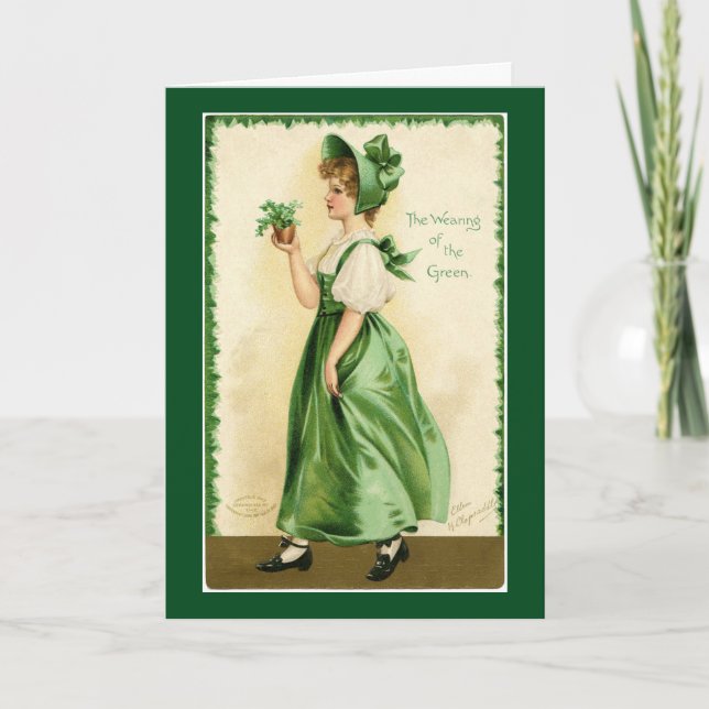 Cartão Vestir-se do verde (Frente)