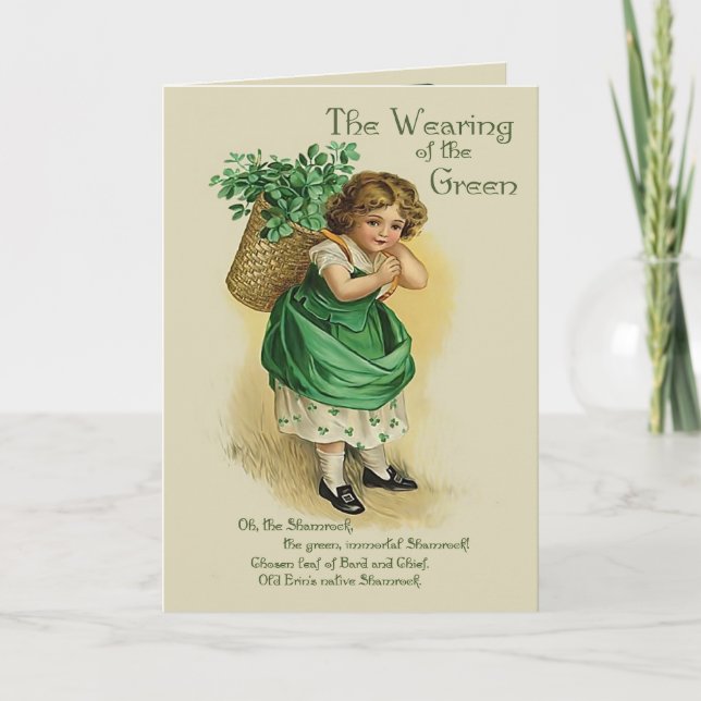 Cartão Vestir-se do verde - verso para dentro (Frente)