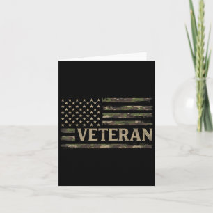 Cartão Veterano Camuflado Bandeira EUA Dia dos Pais