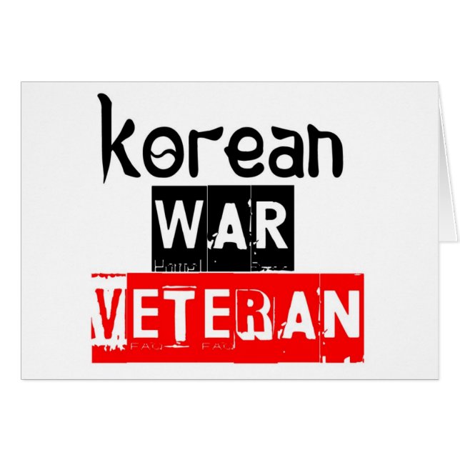 Cartão veterano de Guerra da Coreia (Frente Horizontal)
