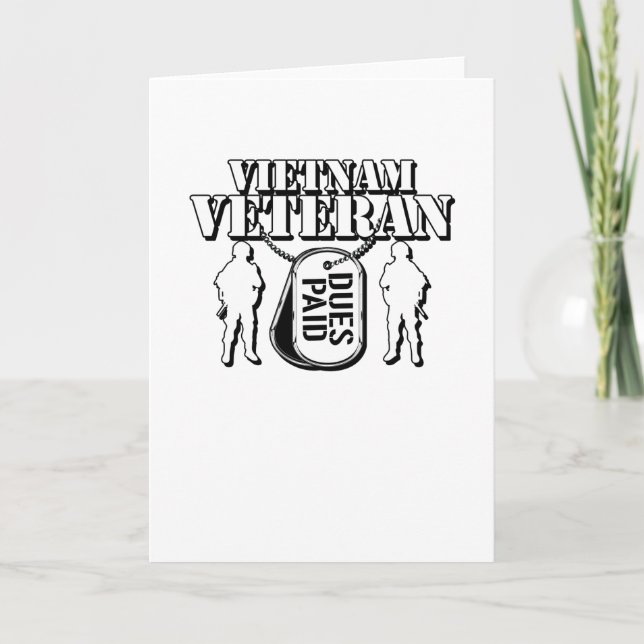 Cartão Veterano de Vietnam - dívidas pagas por soldados (Frente)