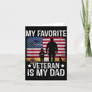 Cartão Veterano Favorito é Papai Bandeira Americana Milit